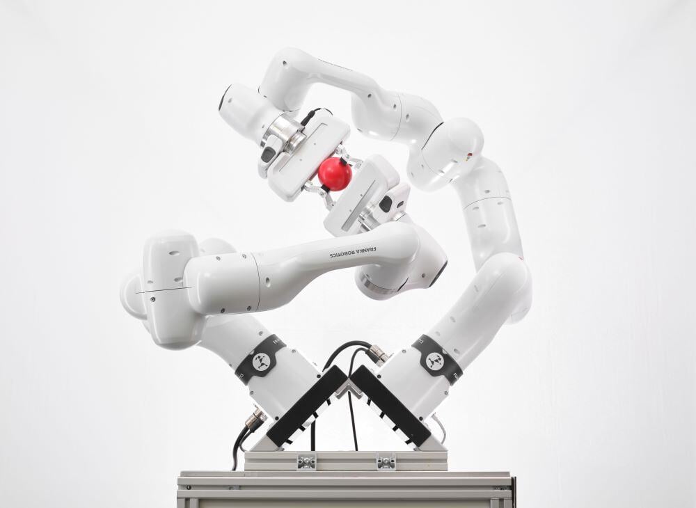 Franka Research 3 robot demonstrating human-like dexterity in tight spaces